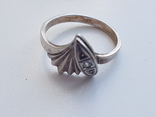 Советское кольцо серебро 875 проба, камень. Размер 17, фото №3