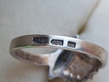 Советское кольцо серебро 875 проба, камень. Размер 17, фото №6