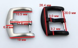 Металлическая пряжка для браслета наручных часов 20 размер Черная, фото №6