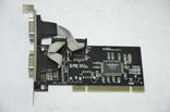 Контроллер плата расширение 2 com порта PCI - RS232 Moschip 9835, фото №2