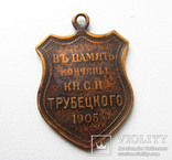 Медаль жетон в память кончины князя Трубецкого 1905 год., photo number 7