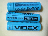 Аккумулятор Videx 18650 2800mah в лоте 1шт N1, фото №2