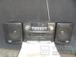 Магнитофон кассетный Atlanta с двумя колонками с радио, фото №2