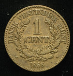 Датская Вест Индия 1 цент 1868, фото 1