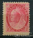 Канада 1898 Королева Виктория - номинал в нижних углах 2С розовый, фото №2