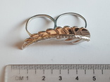 Современное кольцо на два пальца. Серебро 925 проба. Размер 16.5 и 17.5, фото №4