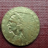 2 доллара 50 центов 1915 г. Индеец США (копия), фото №2