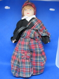 Фарфоровая кукла на резинках. Шотландка., фото №3
