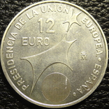 12 євро Іспанія 2002 Головування в ЄС срібло, фото №2