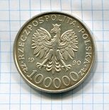 Польша 100000 злотых 1990 UNC Солидарность, photo number 3