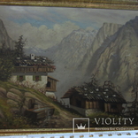 156. Старинная картина "Баварские Альпы", 40-е гг, Германия, авторская подпись, фото №3