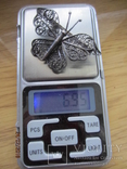 Вінтажна метелик срібло 925 філігранна ручна робота, фото №7