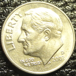 10 центів США 2002 D, фото №2