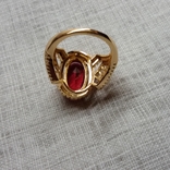 Кольцо с красным камнем, фото №4
