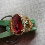 Кольцо с красным камнем, фото №8