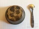 Солонка и ложечка для соли серебро СССР, фото №4