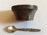 Солонка и ложечка для соли серебро СССР, фото №7