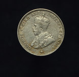 Стрейтс Сеттлементс 10 центов 1918 aUnc серебро, фото 1