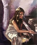 Меланхолия, 50*60 См (девушка у фортепиано), фото №2