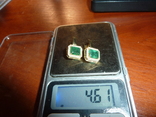 Серьги с натуральными изумрудами и бриллиантами, фото №3
