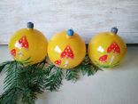 Елочные игрушки шары "грибочки" 3 шт СССР, фото №3