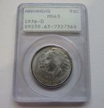 50 центов 1936 год (D) США юбилейная АРКАНЗАС, фото №2