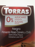 Шоколад без сахара Torras с розовым перцем, корицей и перцем Чили Испания 75г, фото №5