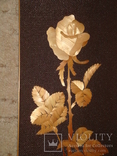 Картина сувенир Роза Аппликация соломкой, фото №3
