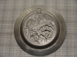 Коллекционная оловянная тарелка "Schafschur" «Стрижка овец» Клеймо., фото №6