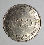 Саар 100 франков, 1955, фото №2
