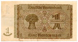 Банкнота Германия 1 рентная марка 1937 год с маркой оценки -1- 1948 год (ГДР) (VF), фото №4