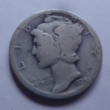 10 центов 1928  США серебро    (Н.22.16)~, фото №3