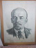 Ленин портрет в рамке 87*70см, фото №3