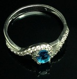 Кольцо. голубой камень, цирконы, фото №2