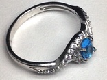 Кольцо. голубой камень, цирконы, фото №7