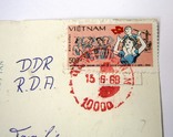 Поздравительная открытка из Вьетнама в ГДР 1968 год, фото №4
