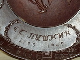 Сувенирная тарелка блюдо " 250 лет со дня рождения А.С. Пушкина". 1949 год., фото №5