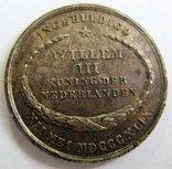 Нидерланды, серебряный коронационный токен Виллема III, 1849, фото №3