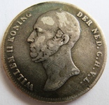Нидерланды, 1/2 серебряного гульдена 1848, WILLEM II, фото №2