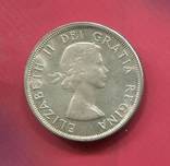 Канада 1 доллар 1963 aUNC серебро Елизавета Молодая, фото №2