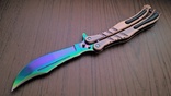 Nóż balisong, motyl(składany) gradient CS:GO kerambit, numer zdjęcia 2