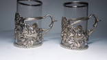 Два старых серебряных подстаканника,Англия,с родными стаканами, фото №2