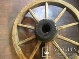 Первое старинное деревянное колесо заднее большое, фото №8