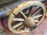 Первое старинное деревянное колесо заднее большое, фото №10