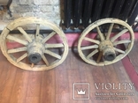 Первое старинное деревянное колесо заднее большое, фото №13