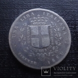1 лира 1860 Италия серебро  (К.31.2)~, фото №3