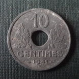 10 сантим 1941 Франция цинк   (О.5.3)~, фото №2