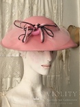 Плоская широкополая шляпка.Розовая ., фото №4