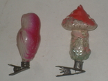 Игрушки на елку СССР грибок и сова одним лотом, фото №3