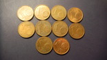 1 євроцент Греція (порічниця), 10шт, всі різні, фото №3